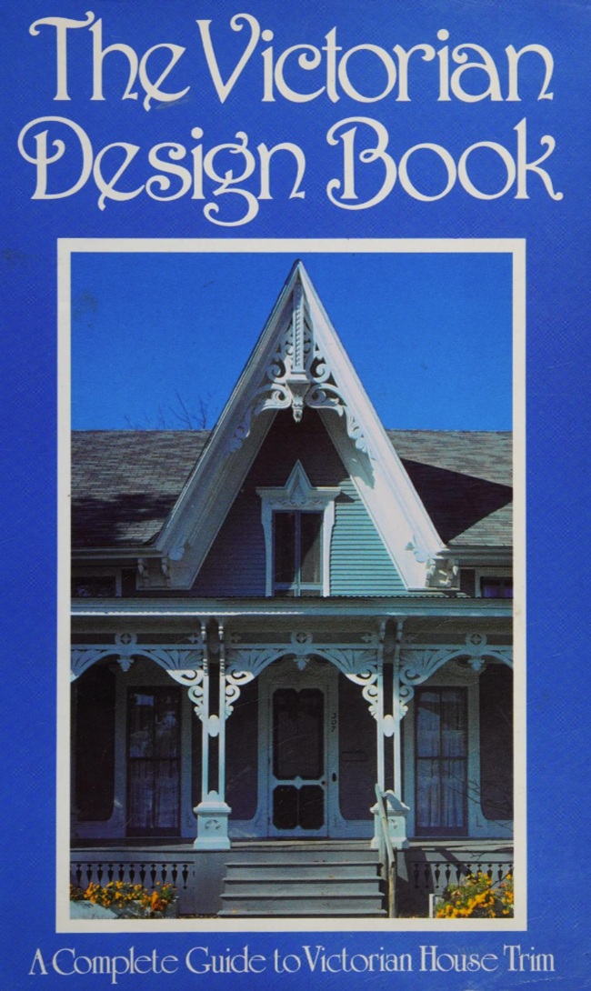 blue book cover featuring Victorian trim